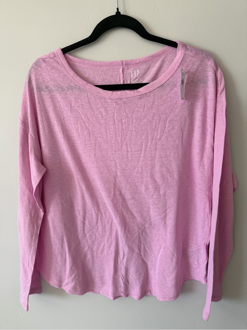 GAP Light Pink Long Sleeve Crewneck Top